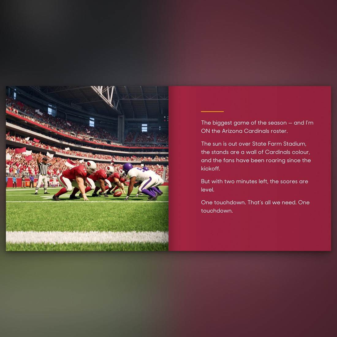 Arizona Cardinals Personalised Storybook — Their name on the jersey