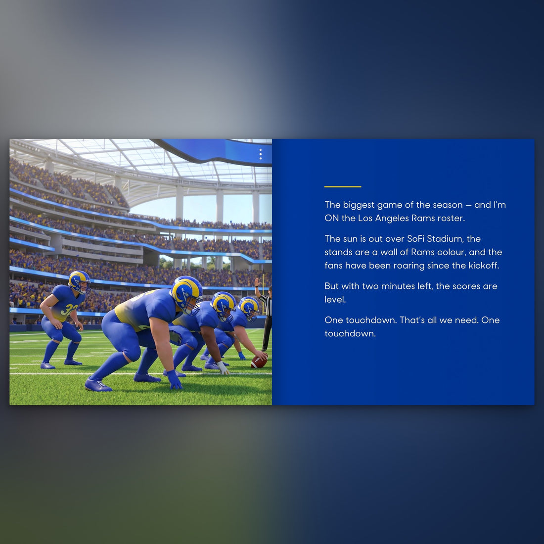 Los Angeles Rams Personalised Storybook — Their name on the jersey