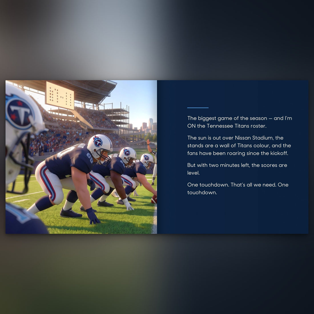 Tennessee Titans Personalised Storybook — Their name on the jersey