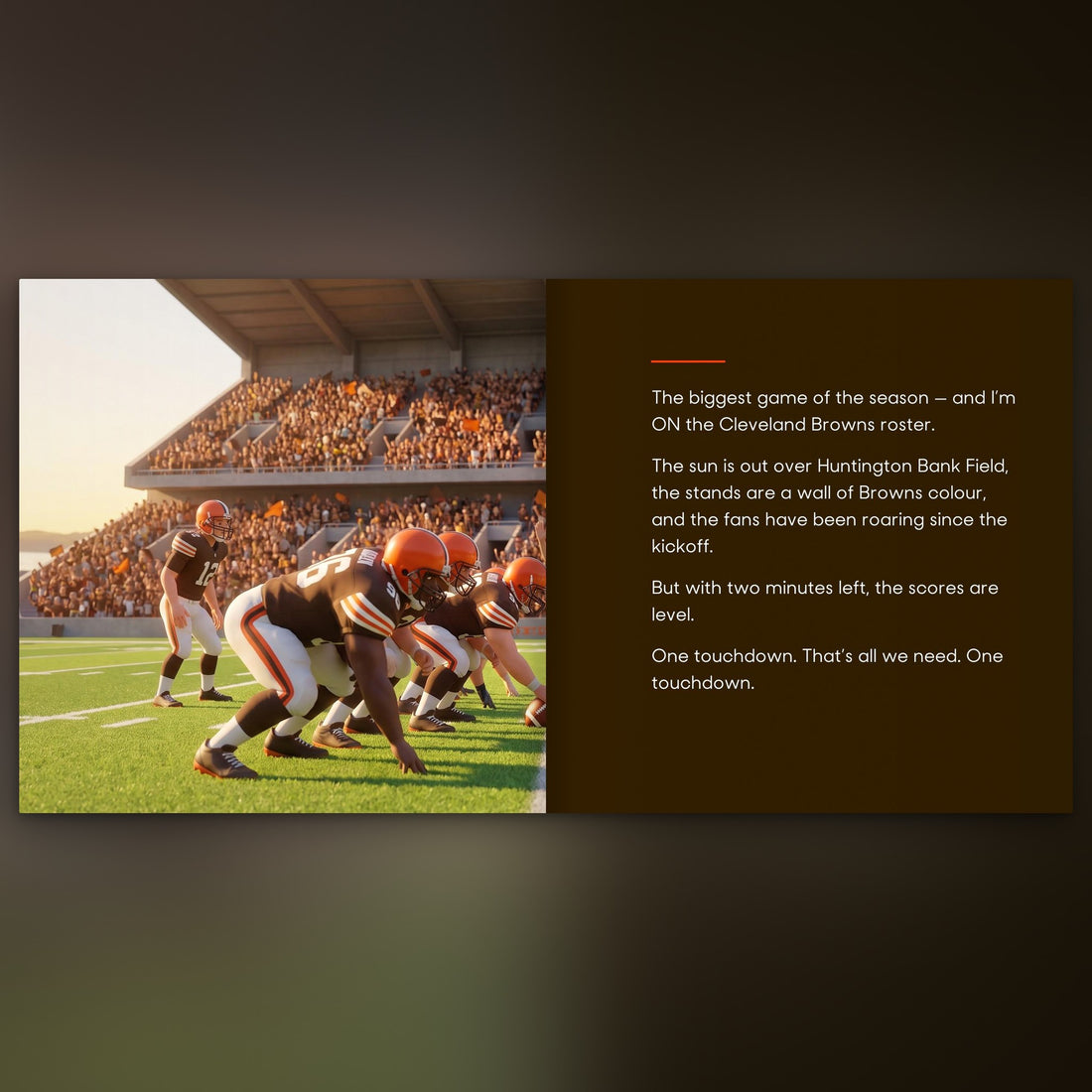 Cleveland Browns Personalised Storybook — Their name on the jersey