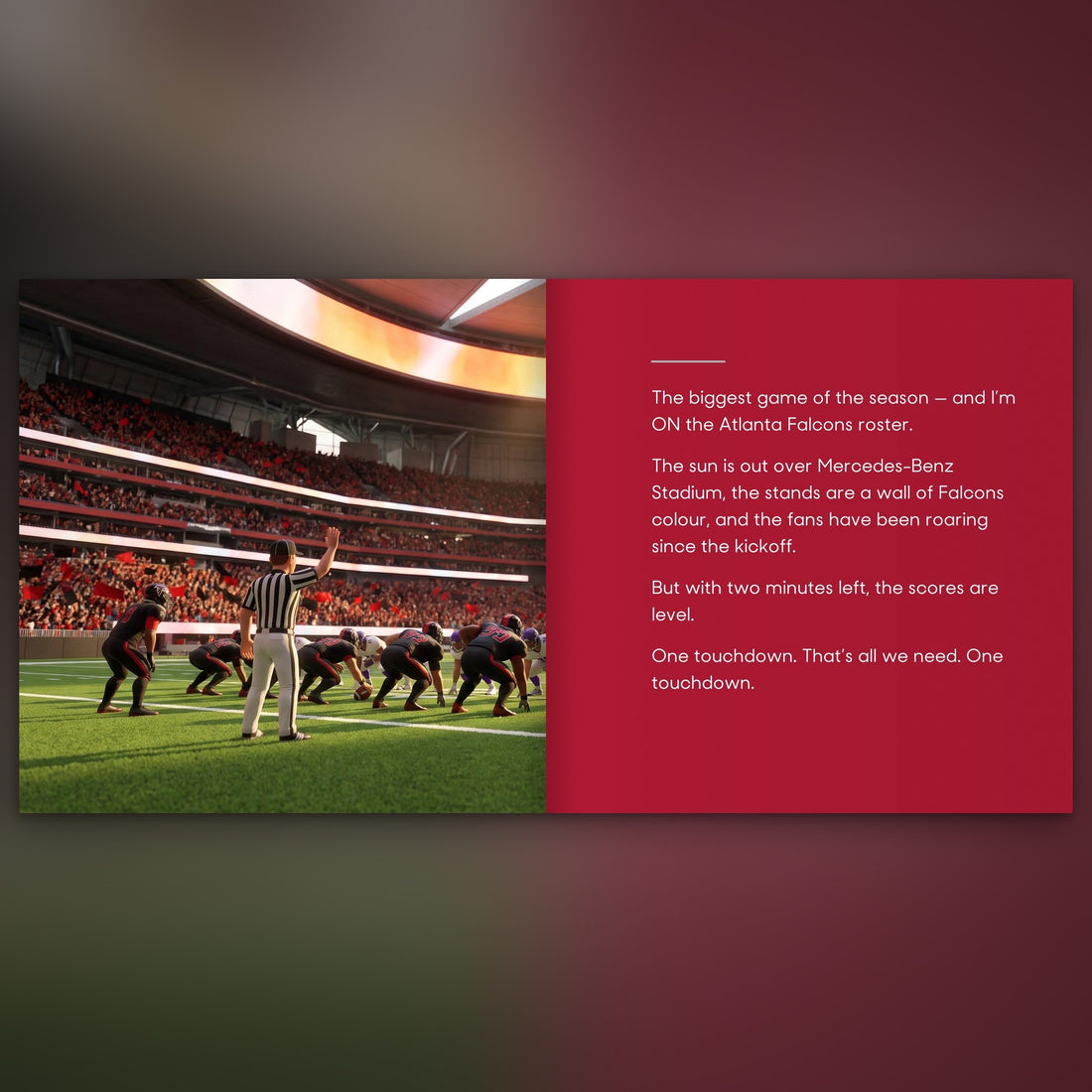 Atlanta Falcons Personalised Storybook — Their name on the jersey