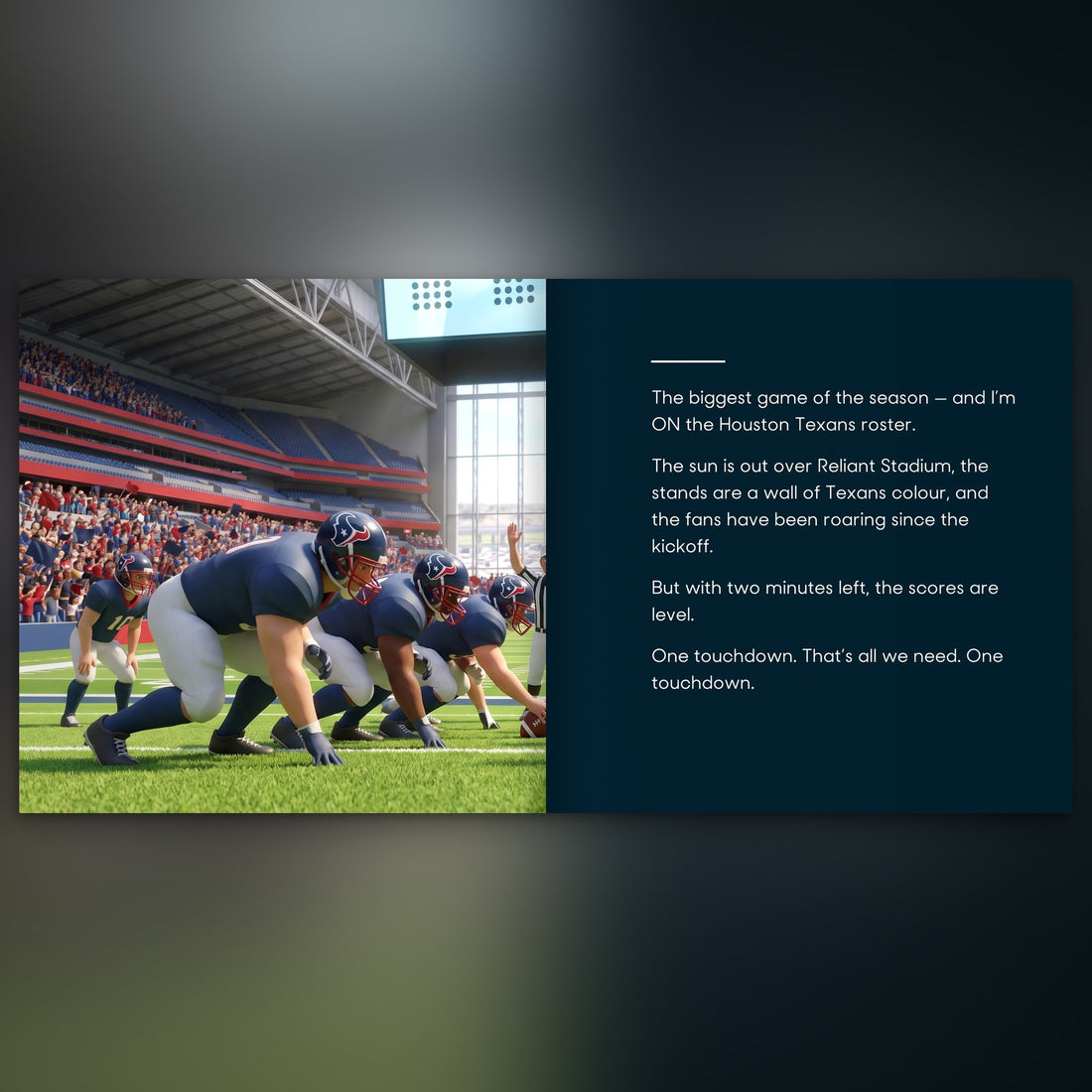 Houston Texans Personalised Storybook — Their name on the jersey