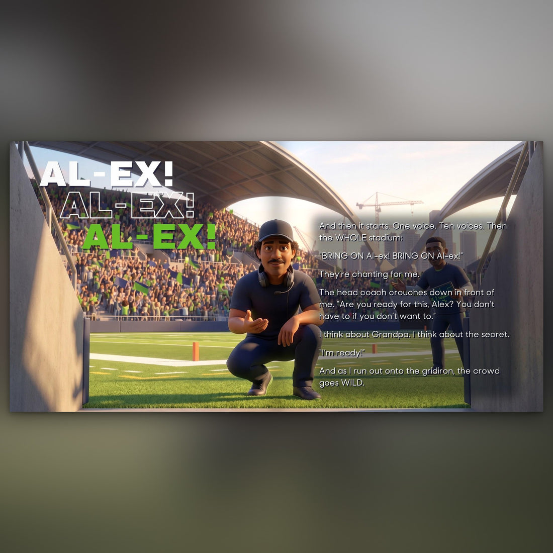 Seattle Seahawks Personalised Storybook — The crowd chants their name