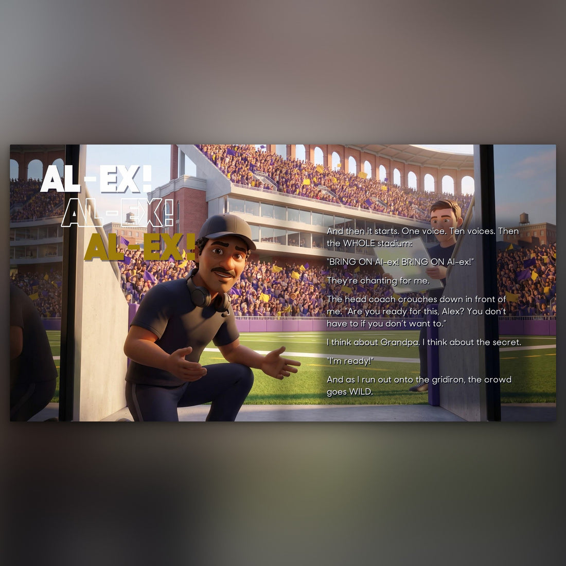 Baltimore Ravens Personalised Storybook — The crowd chants their name
