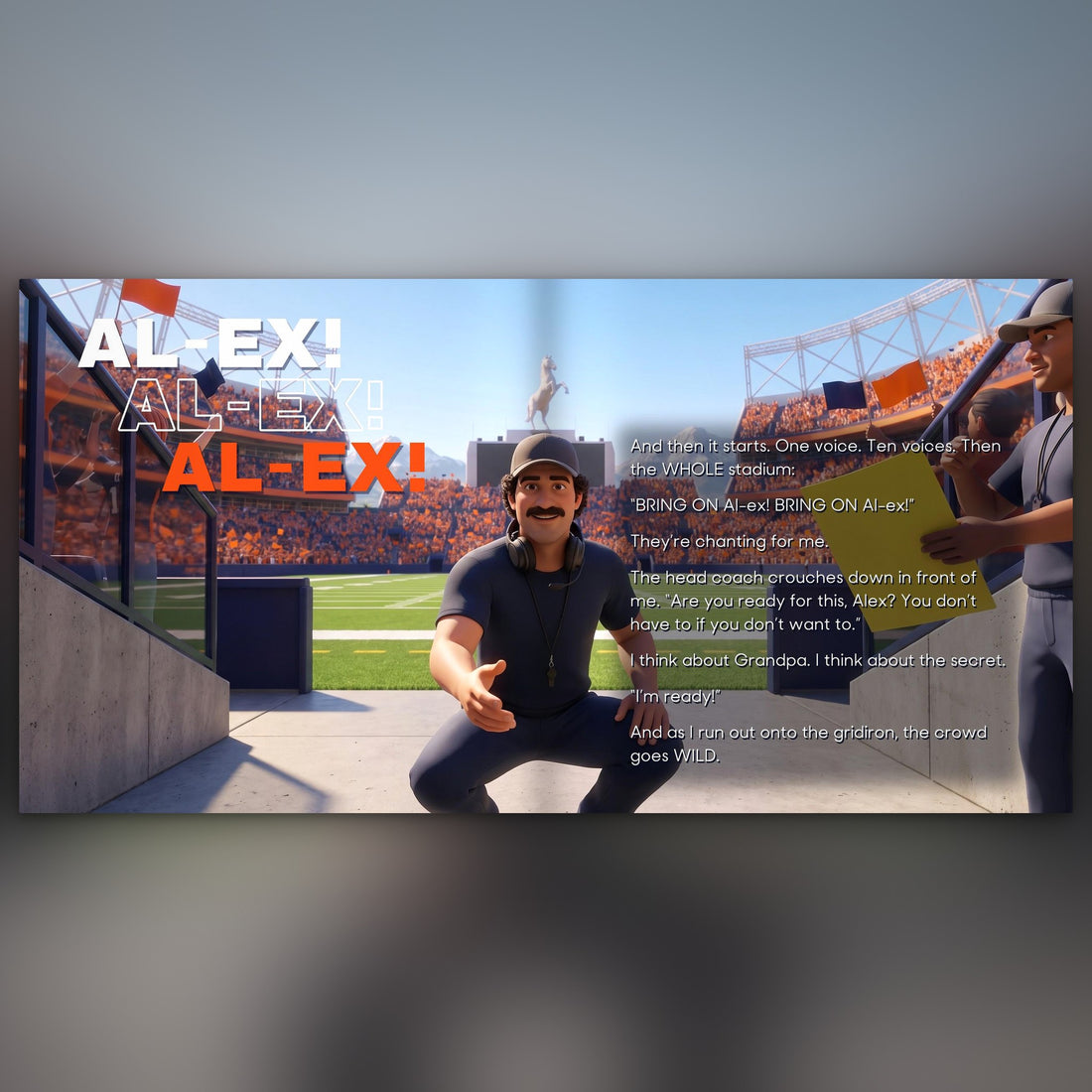 Denver Broncos Personalised Storybook — The crowd chants their name