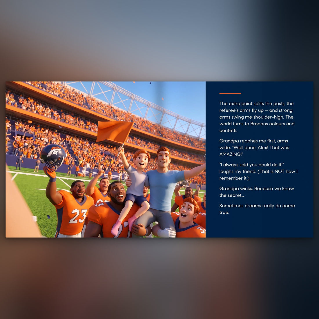 Denver Broncos Personalised Storybook — Their game-winner page