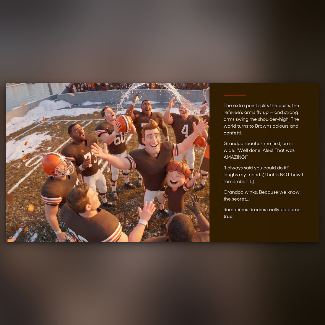 Cleveland Browns Personalised Storybook — Their game-winner page