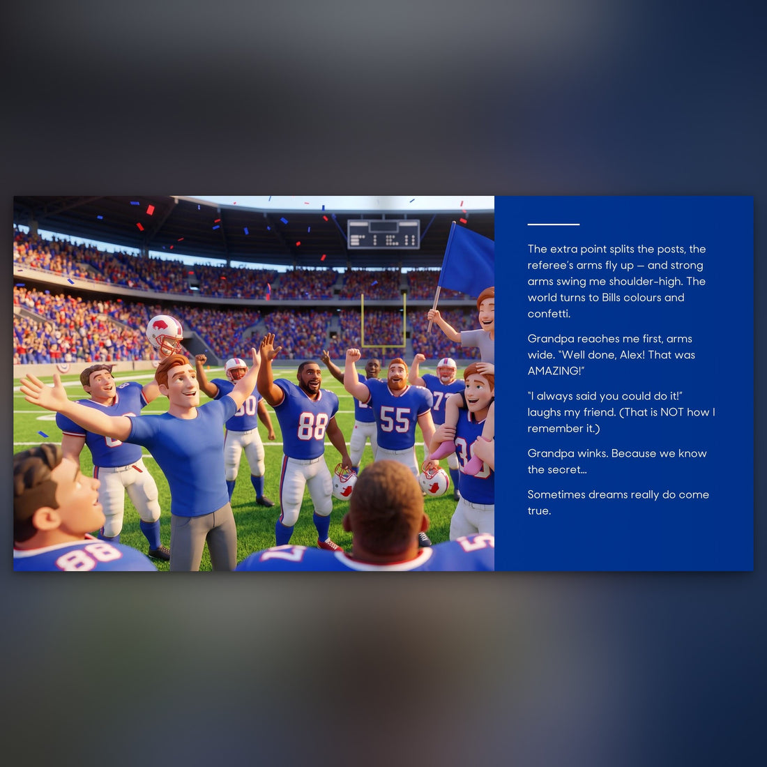 Buffalo Bills Personalised Storybook — Their game-winner page