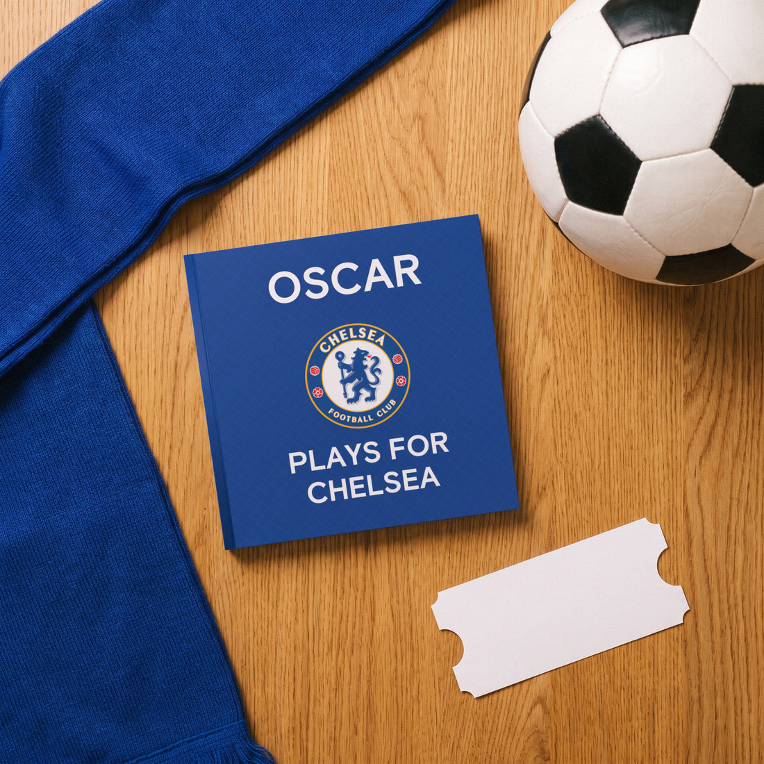 The Only Officially Licensed Chelsea FC Personalised Children’s Book — Matchday flat-lay