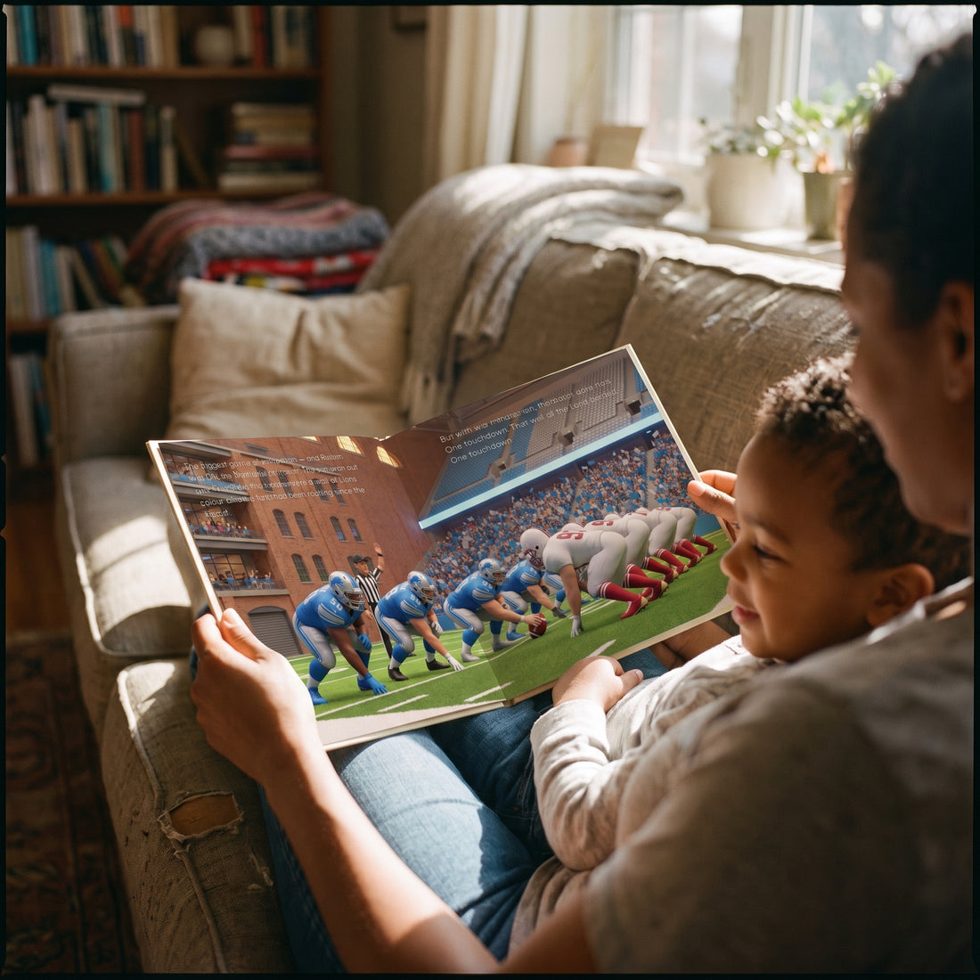 Detroit Lions Personalised Storybook — Their name on the jersey