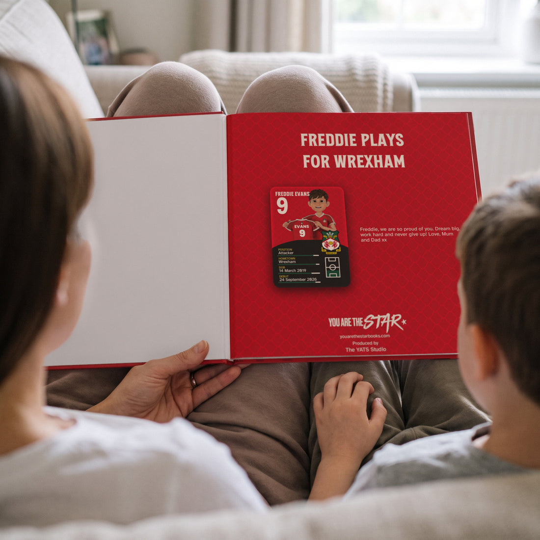 The Only Officially Licensed Wrexham AFC Personalised Children’s Book — Reading together