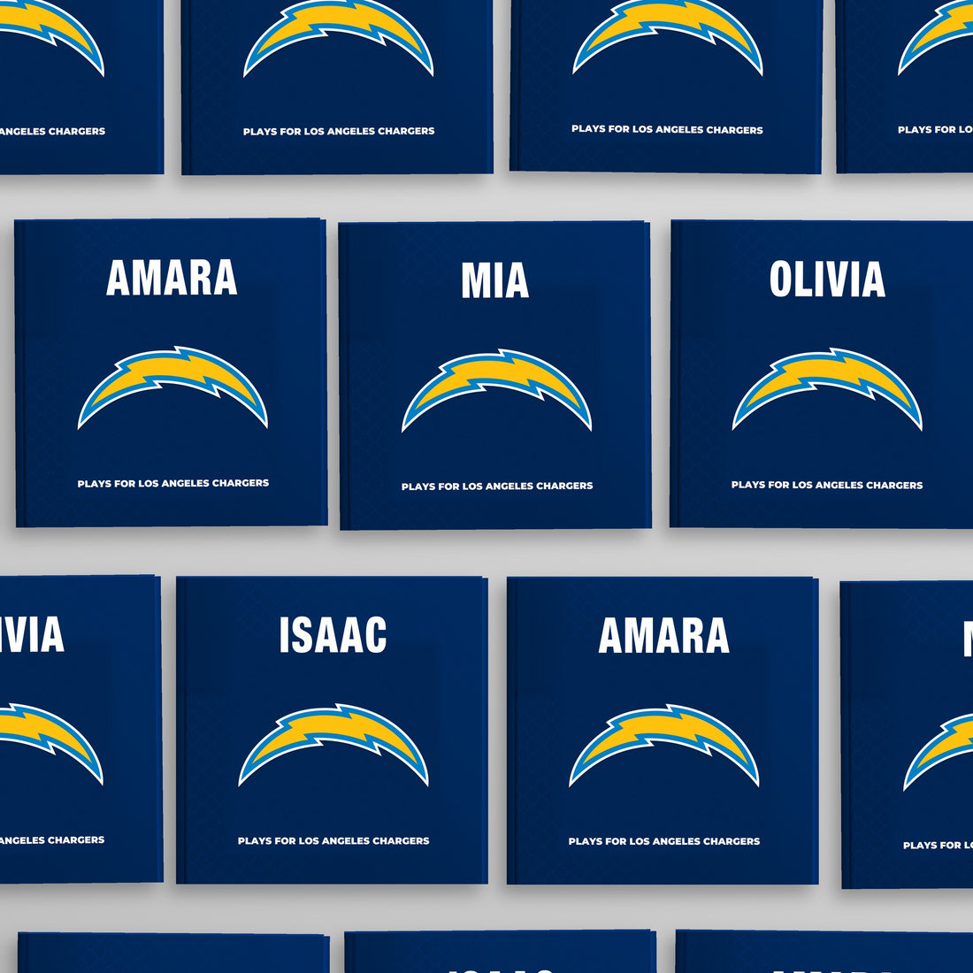 Los Angeles Chargers Personalised Storybook — Every name belongs