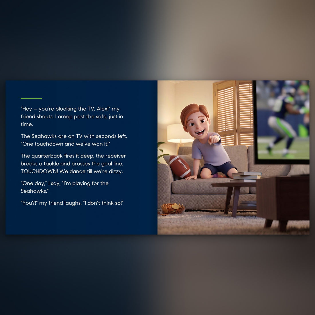 Seattle Seahawks Personalised Storybook — Where the dream begins