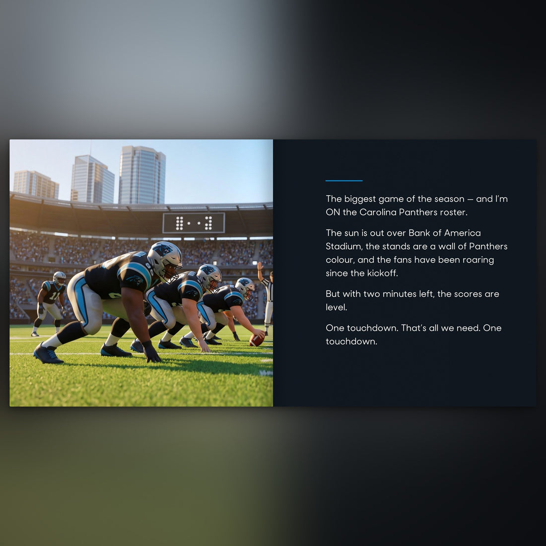 Carolina Panthers Personalised Storybook — Their name on the jersey