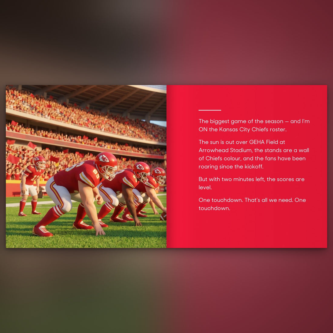 Kansas City Chiefs Personalised Storybook — Their name on the jersey