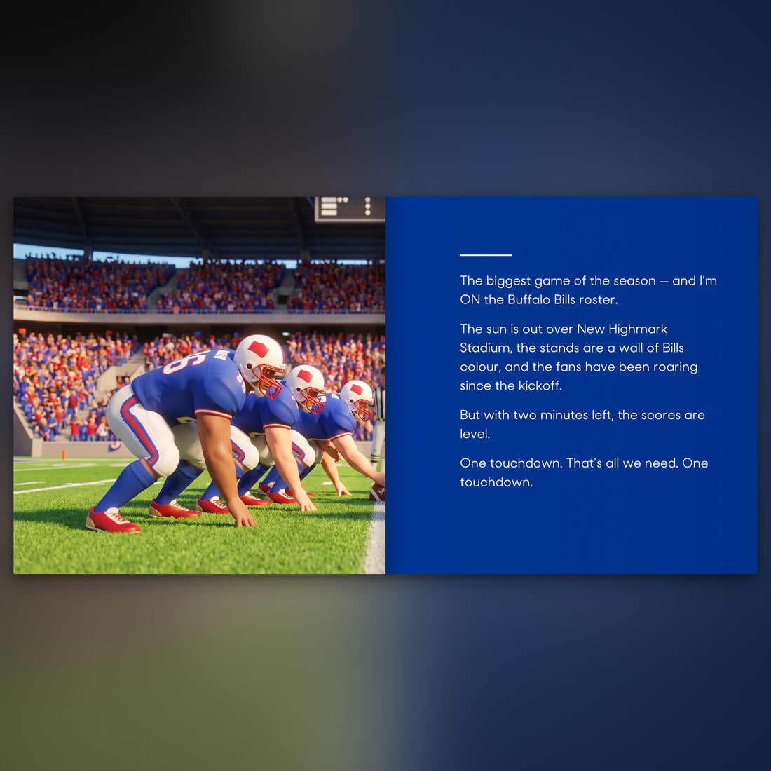 Buffalo Bills Personalised Storybook — Their name on the jersey