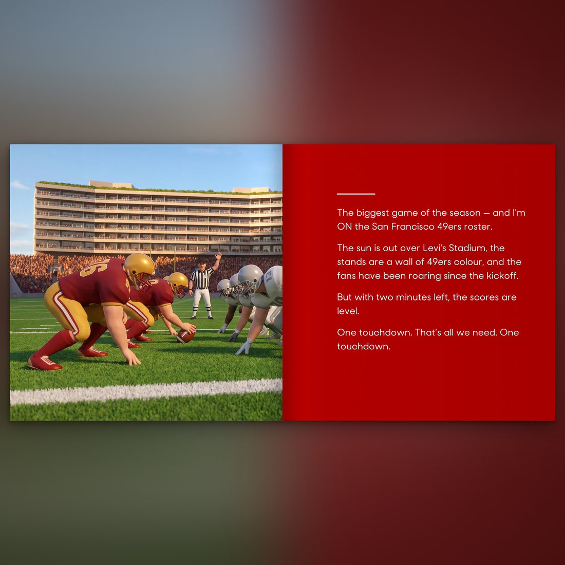 San Francisco 49ers Personalised Storybook — Their name on the jersey