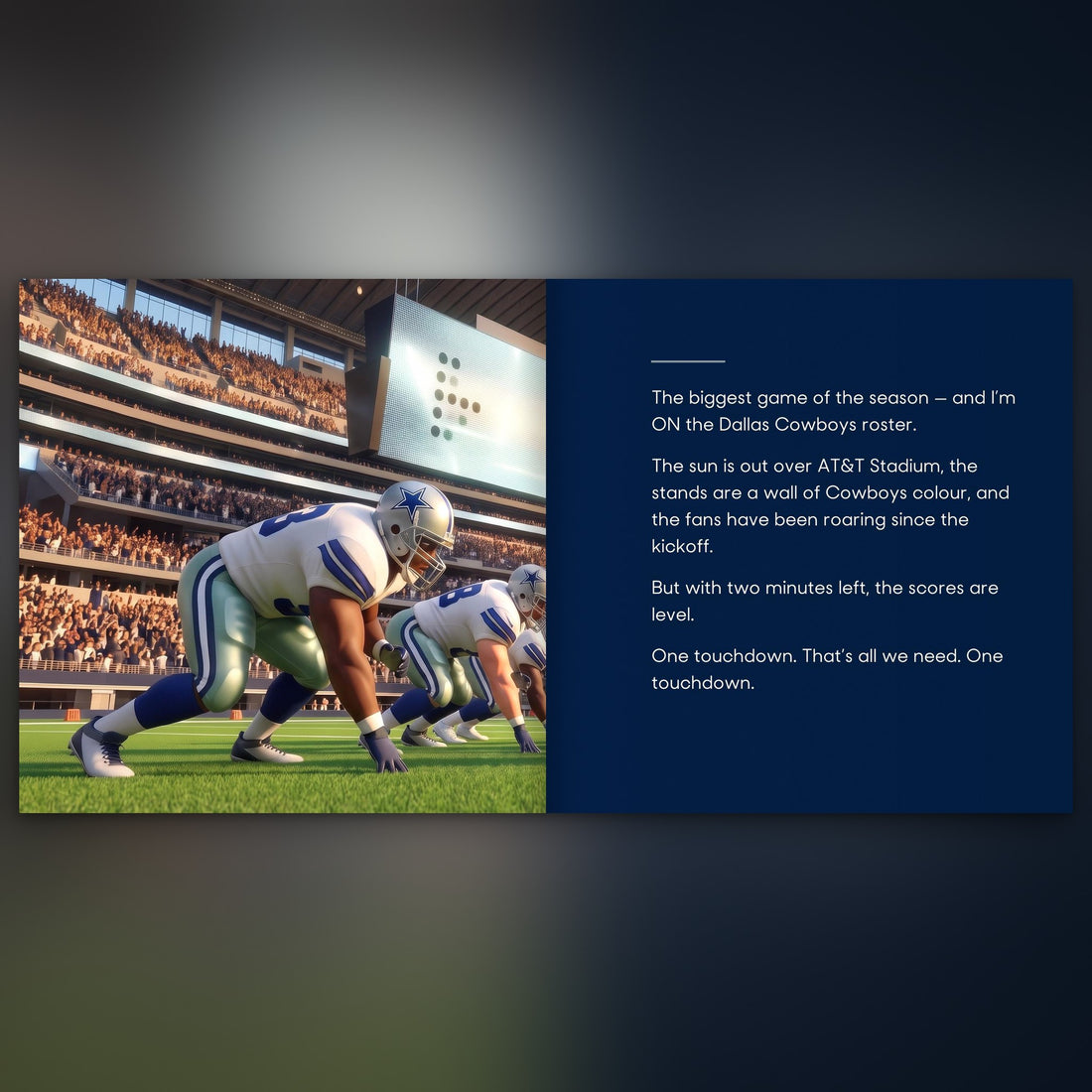 Dallas Cowboys Personalised Storybook — Their name on the jersey