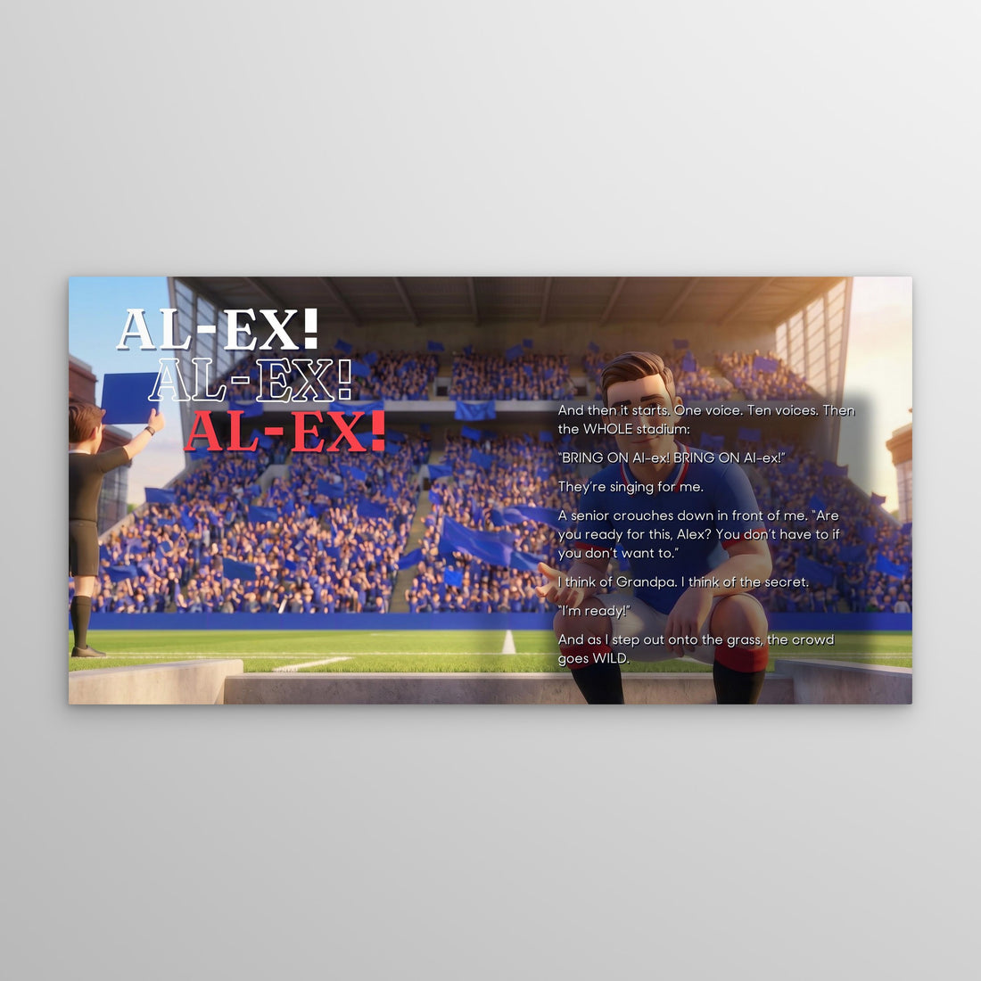 Rangers personalised storybook — the crowd chants their name [04-spread-p13]