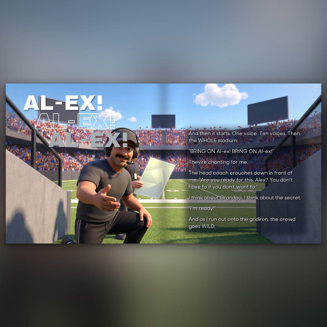 New York Giants Personalised Storybook — The crowd chants their name