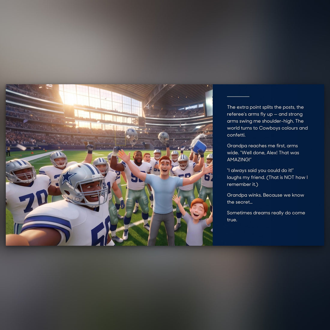 Dallas Cowboys Personalised Storybook — Their game-winner page
