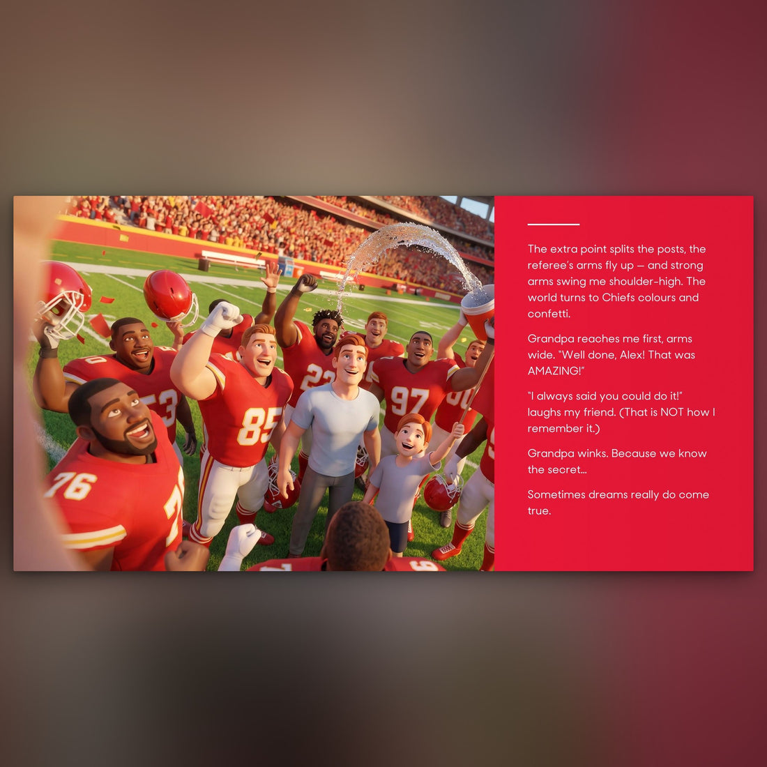 Kansas City Chiefs Personalised Storybook — Their game-winner page