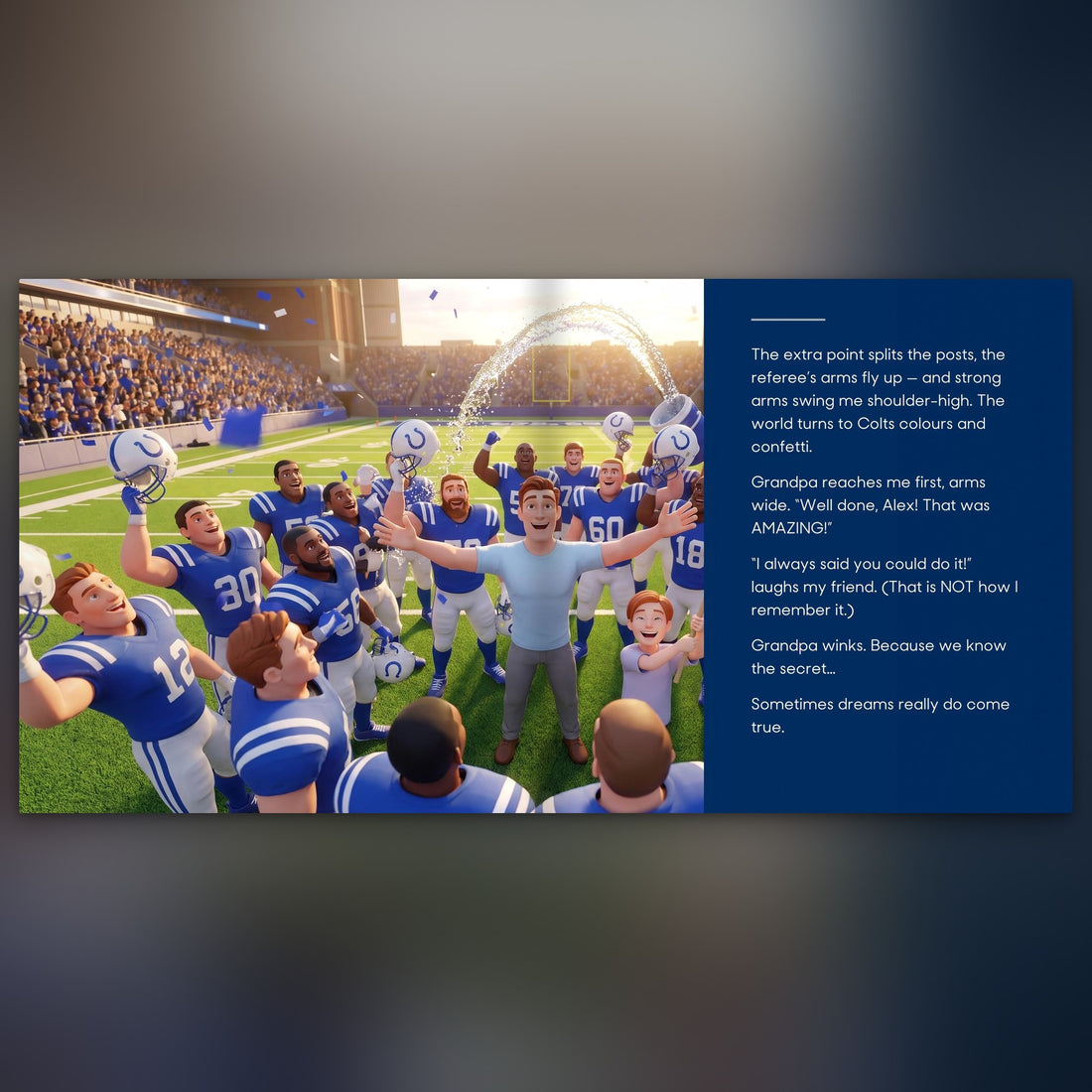 Indianapolis Colts Personalised Storybook — Their game-winner page