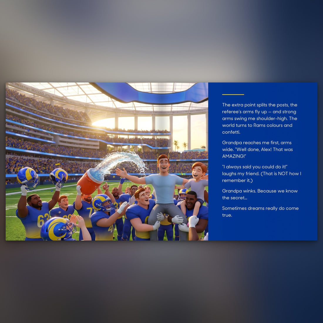 Los Angeles Rams Personalised Storybook — Their game-winner page