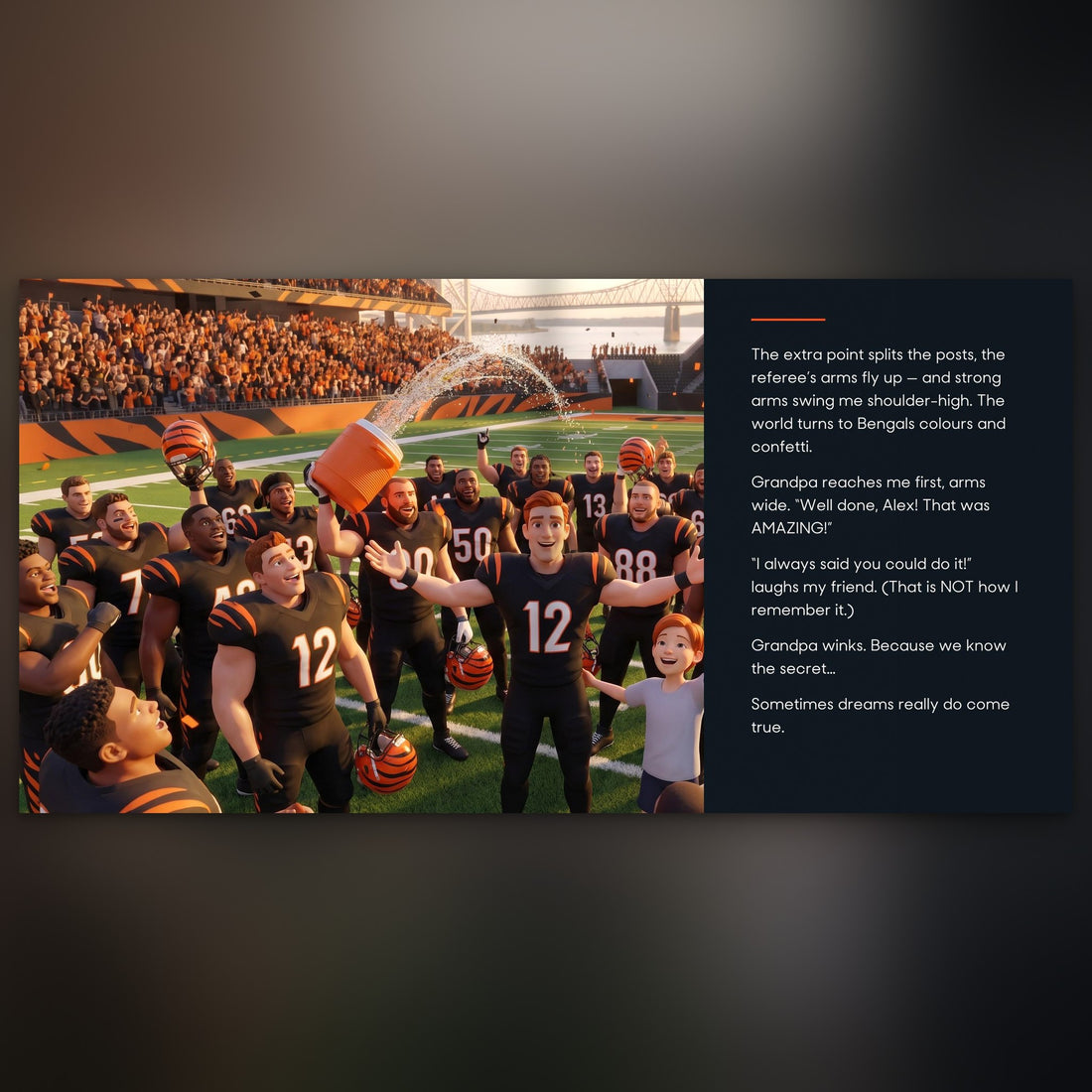 Cincinnati Bengals Personalised Storybook — Their game-winner page