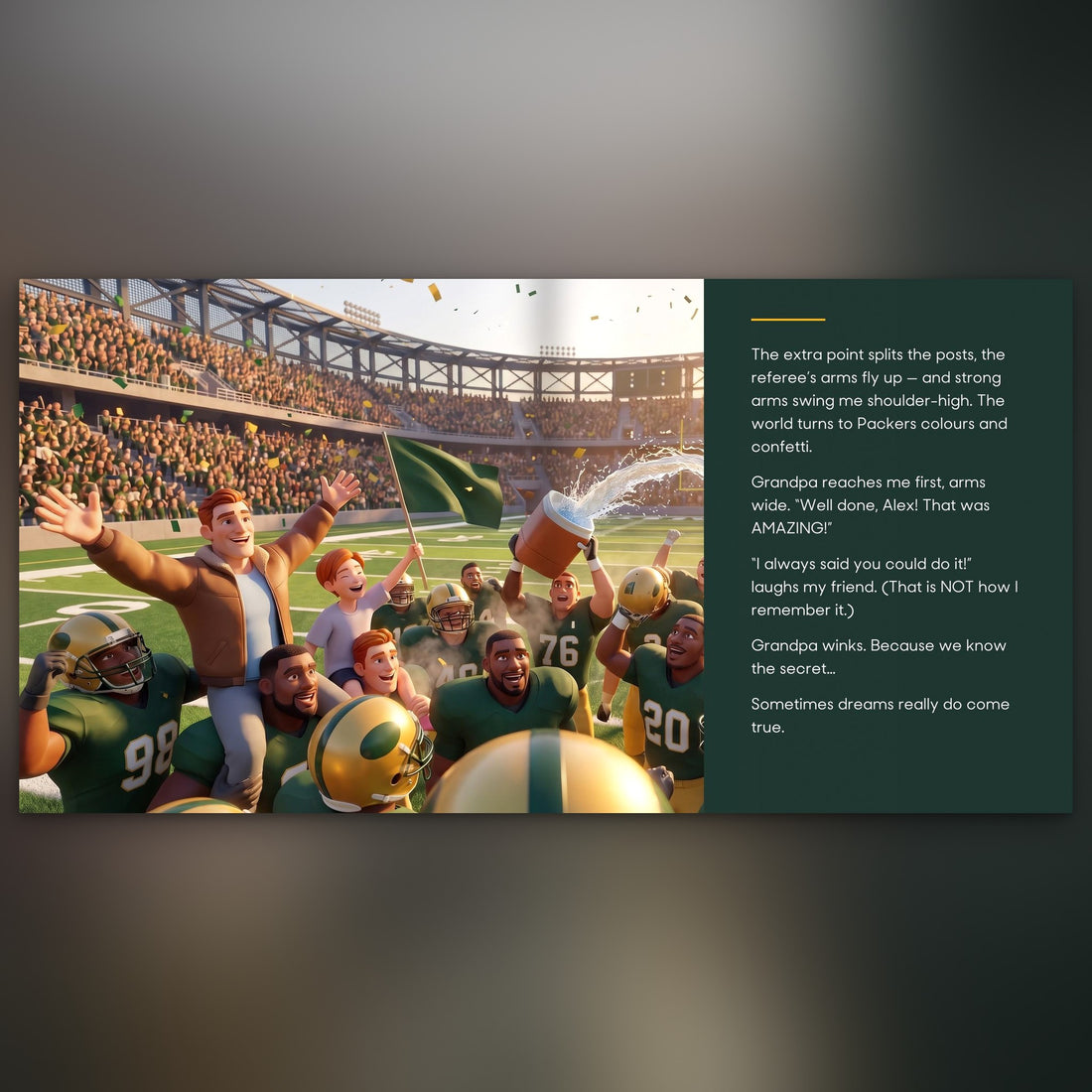 Green Bay Packers Personalised Storybook — Their game-winner page