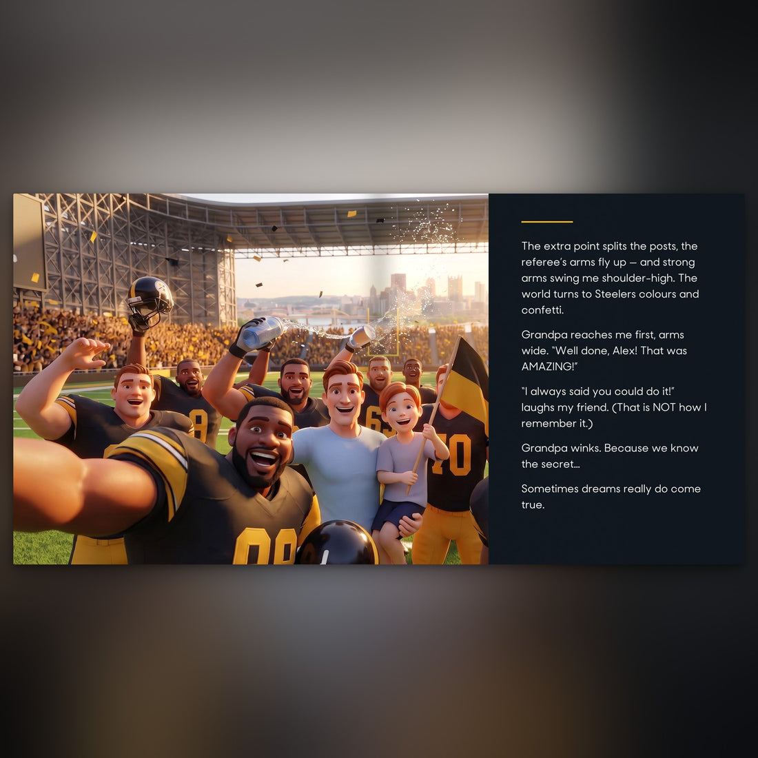 Pittsburgh Steelers Personalised Storybook — Their game-winner page