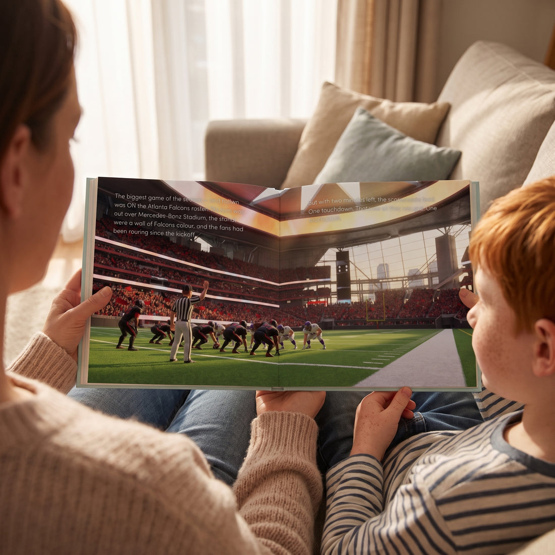 Atlanta Falcons Personalised Storybook — Their name on the jersey
