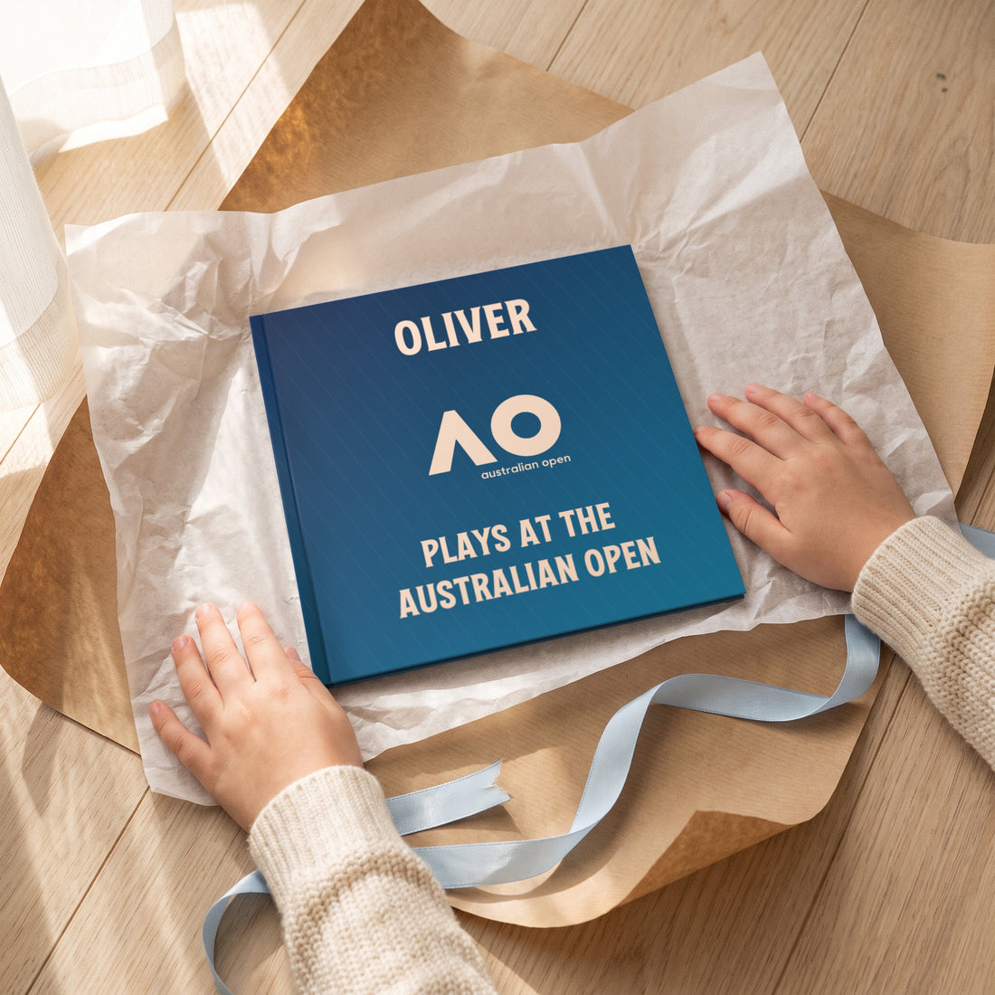 Australian Open Personalised Storybook — Gift unwrapping