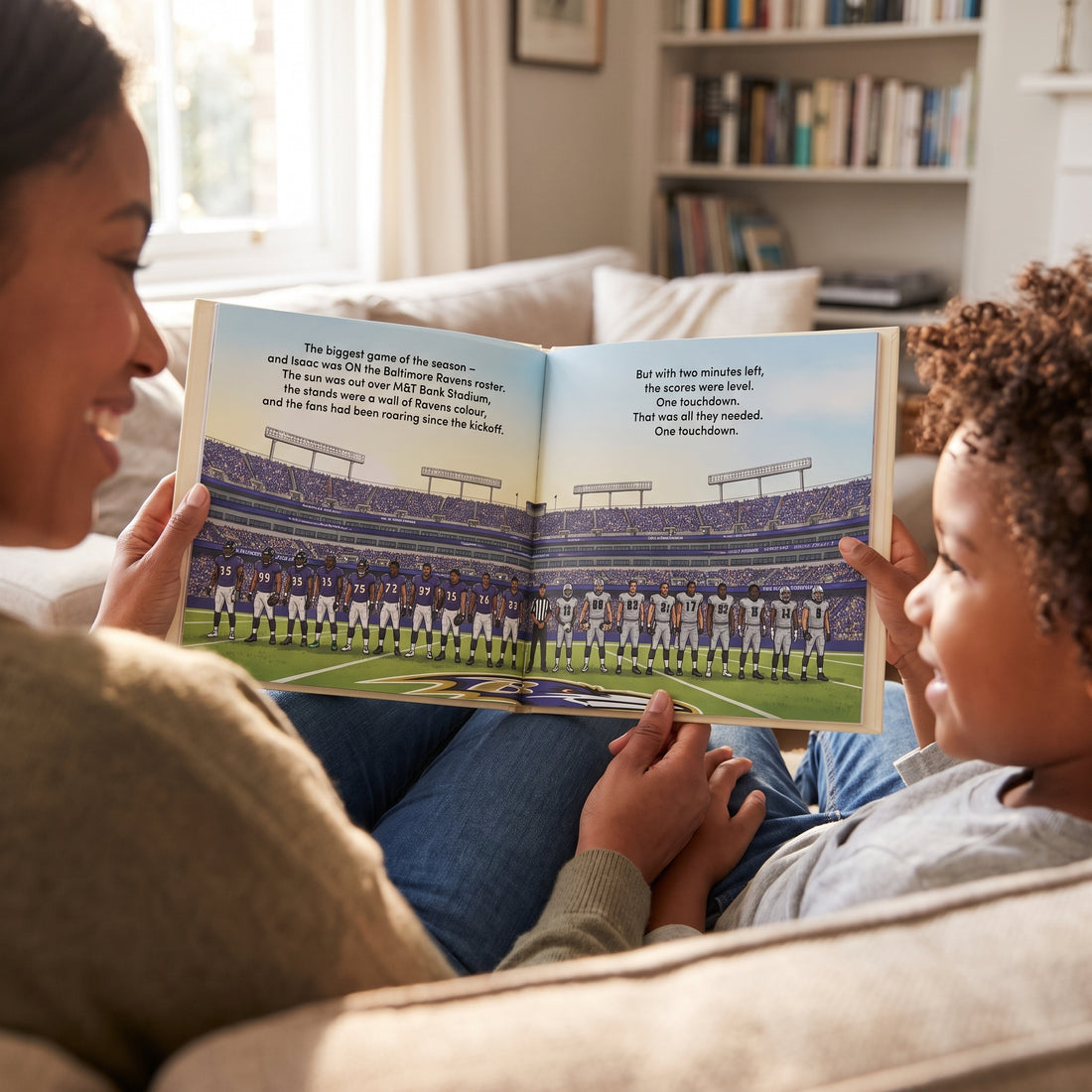 Baltimore Ravens Personalised Storybook — Their name on the jersey