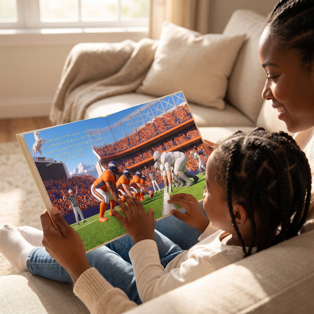 Denver Broncos Personalised Storybook — Their name on the jersey