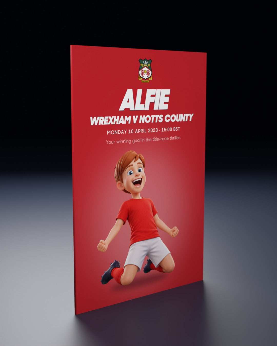 Wrexham v Notts County: Historic Moments, Book 1, the Personalised edition: the film's first frame