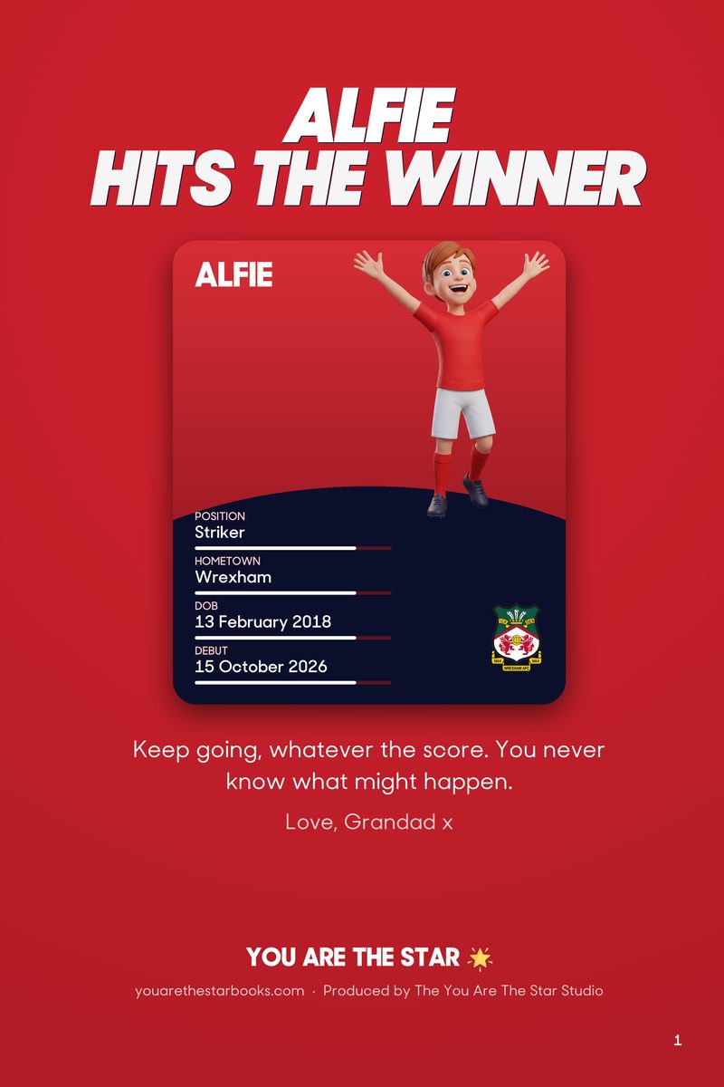 Historic Moments: Wrexham v Notts County, Book 1. Personalised edition (sample name), page 1