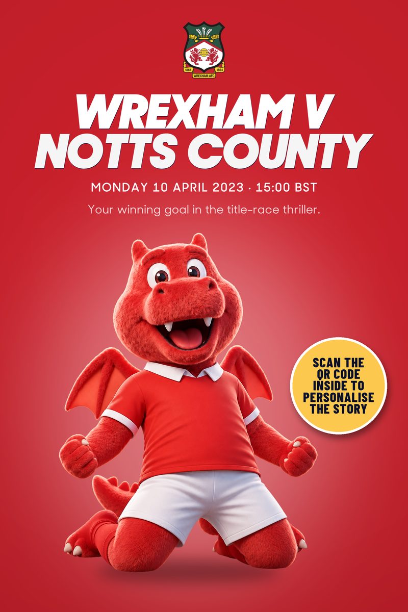 Historic Moments: Wrexham v Notts County, Book 1. Quick buy edition, front cover