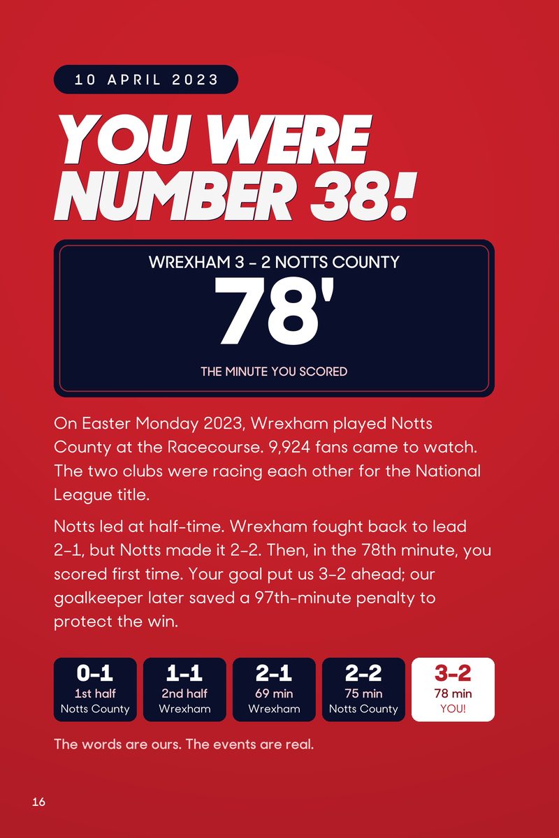 Historic Moments: Wrexham v Notts County, Book 1. Quick buy edition, page 16