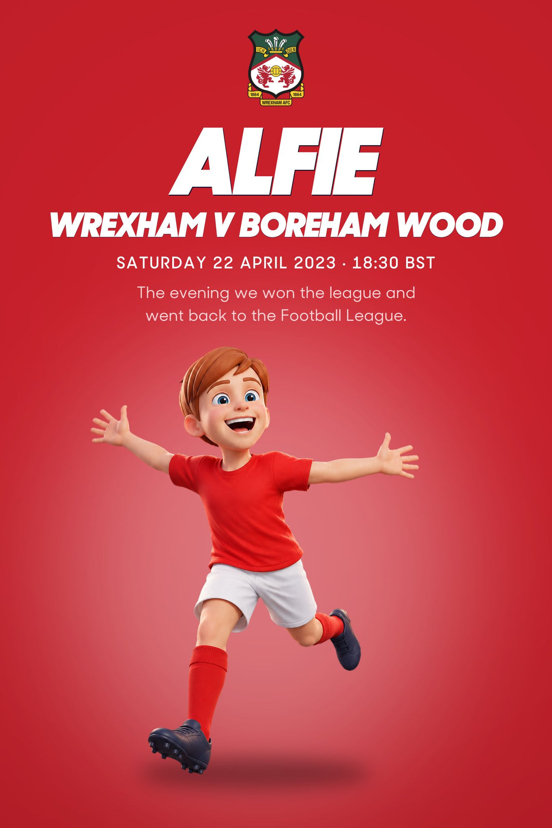 Wrexham v Boreham Wood: Historic Moments, Book 2: Personalised cover