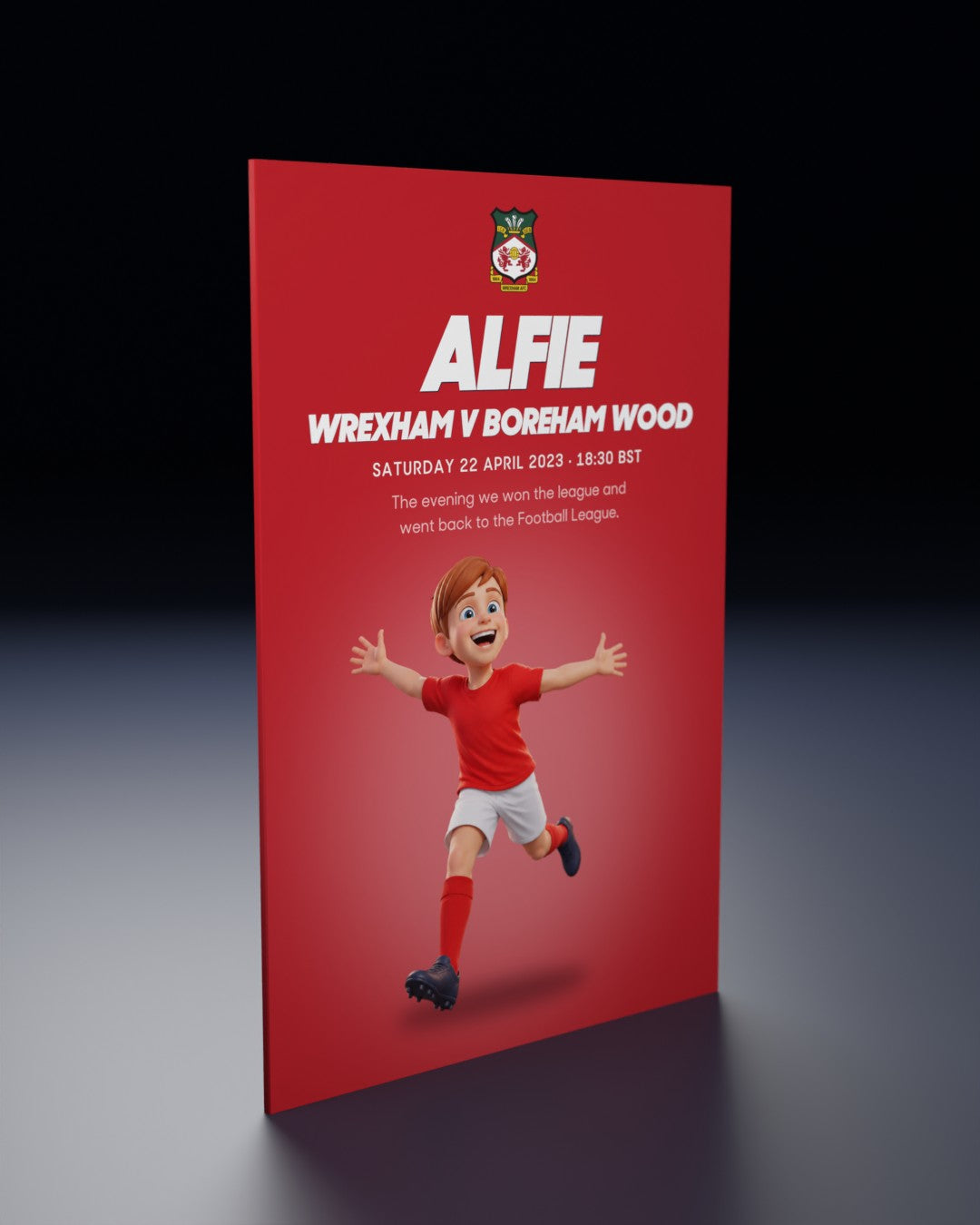 Wrexham v Boreham Wood: Historic Moments, Book 2, the Personalised edition: the film's first frame