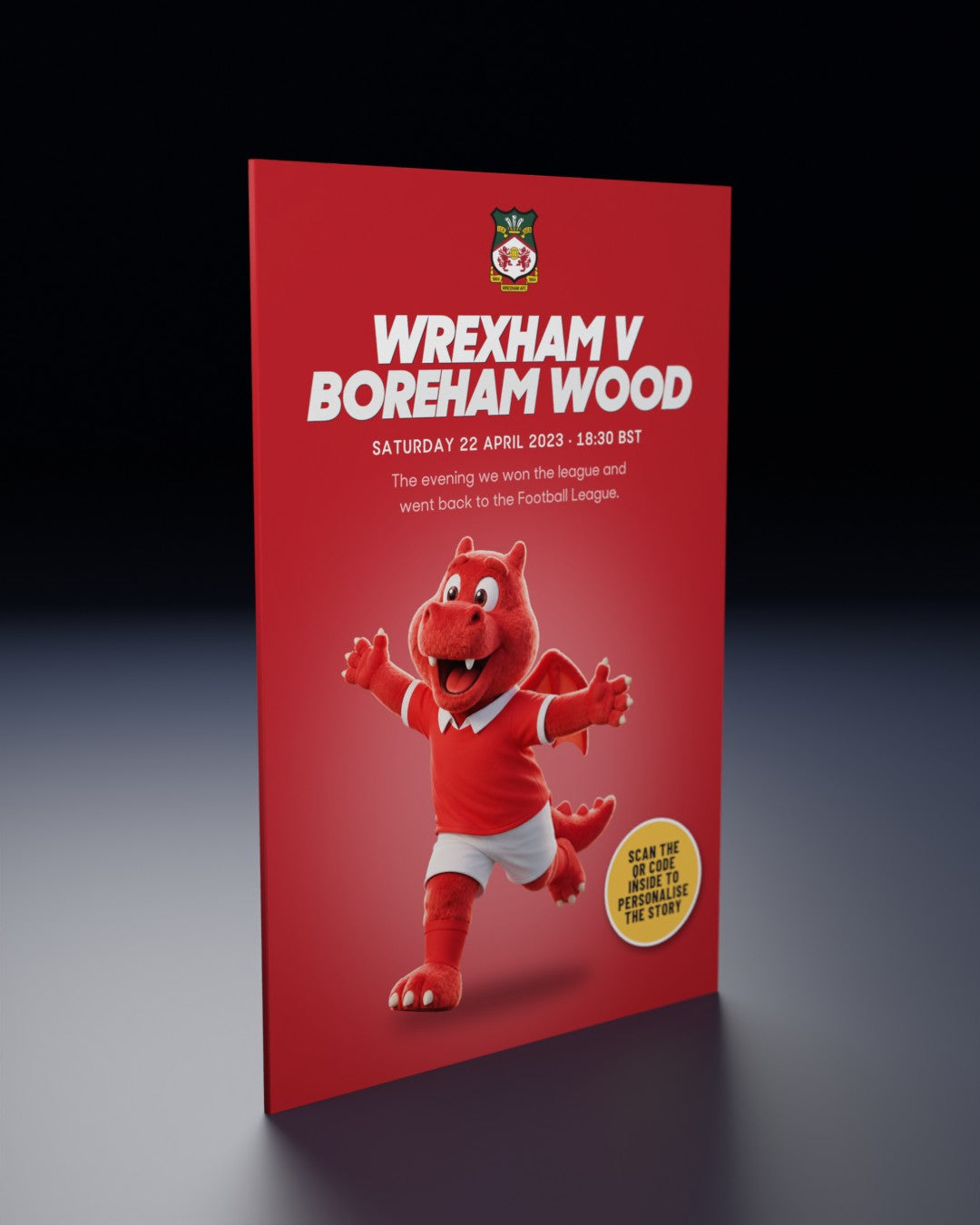 Wrexham v Boreham Wood: Historic Moments, Book 2, the Quick buy edition: the film's first frame