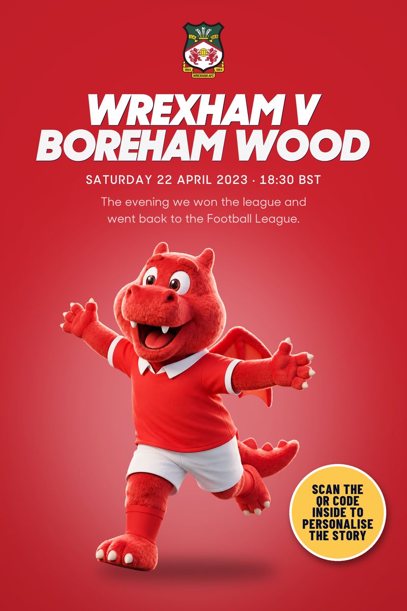 Historic Moments: Wrexham v Boreham Wood, Book 2. Quick buy edition, front cover