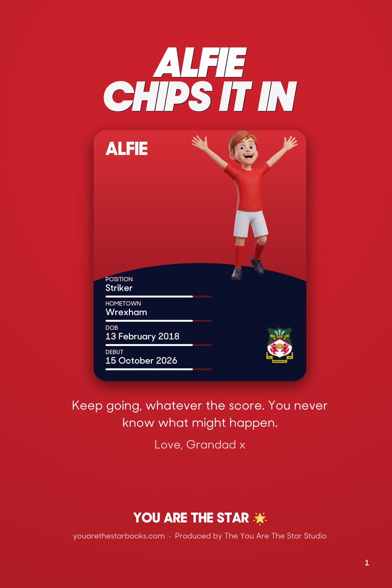 Historic Moments: Wrexham v Stockport County, Book 3. Personalised edition (sample name), page 1