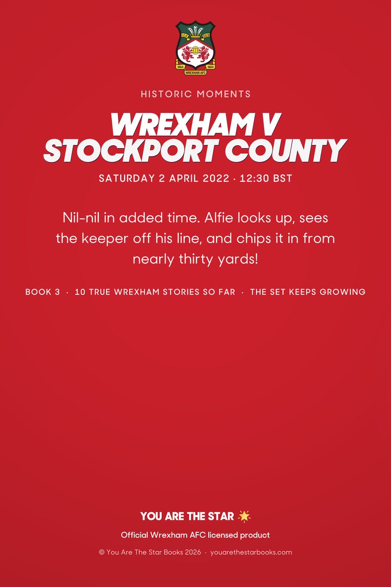 Historic Moments: Wrexham v Stockport County, Book 3. Personalised edition (sample name), back cover