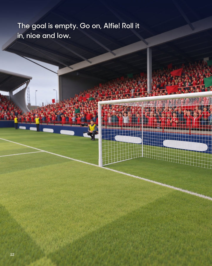 Historic Moments: Wrexham v Connah's Quay Nomads, Book 4. Personalised edition story spread with a sample name in the text