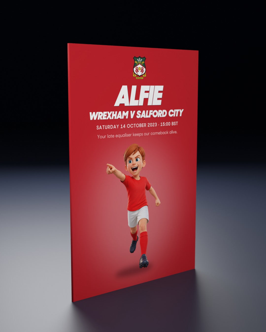 Wrexham v Salford City: Historic Moments, Book 7, the Personalised edition: the film's first frame