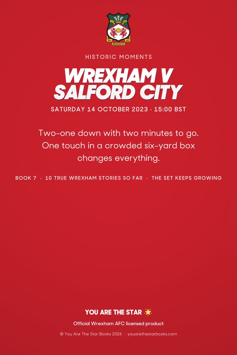 Historic Moments: Wrexham v Salford City, Book 7. Quick buy edition, back cover