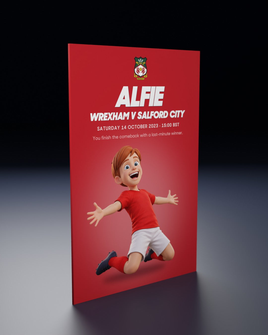 Wrexham v Salford City: Historic Moments, Book 8, the Personalised edition: the film's first frame