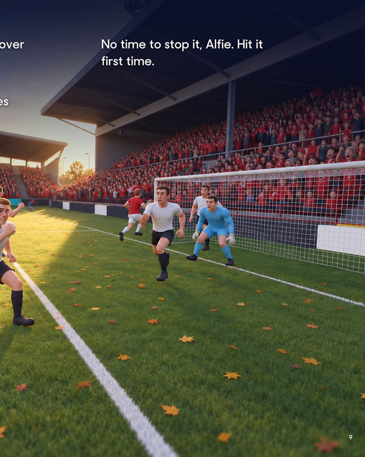 Historic Moments: Wrexham v Salford City, Book 8. Personalised edition story spread with a sample name in the text
